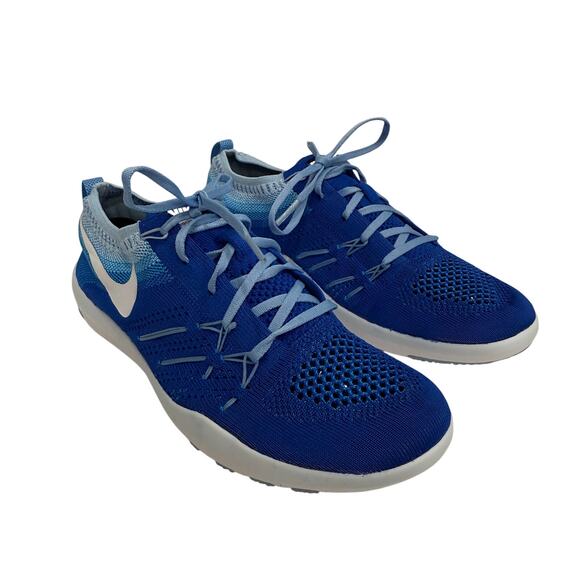Nike Free Women's TR Focus Flyknit Running Shoes 844817-401 Racer Blue Sz 7.5 - Picture 1 of 7